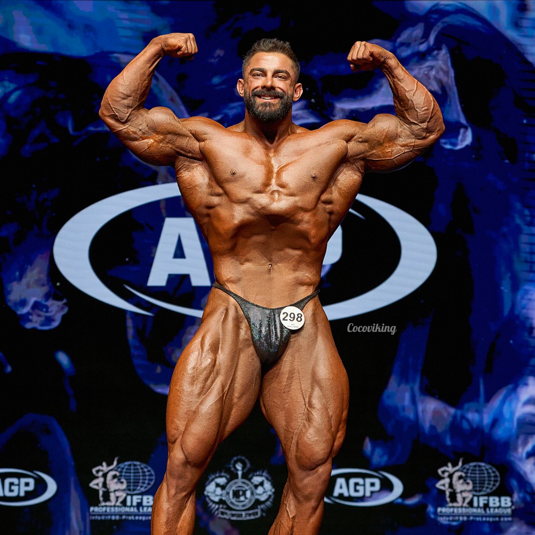 Cameron Whitters on stage, IFBB Pro League